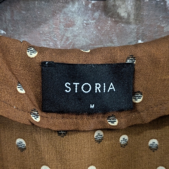 Storia Ruffle Layer Mini Dress in Rust- Size M - Picture 3 of 8